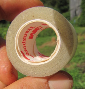 close up of a roll of 3M transpore tape