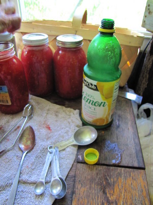 Adding lemon juice to canned tomatoes