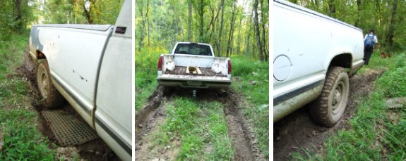 truck stuck in the mud