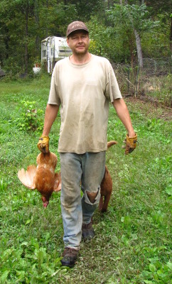 Carrying dead chicken