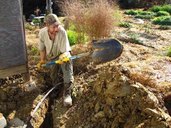 digging a ditch during damp a day