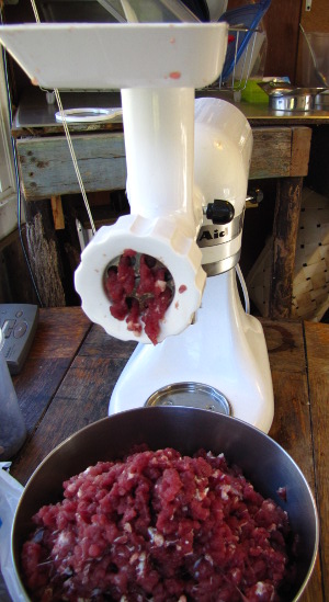Grinding meat