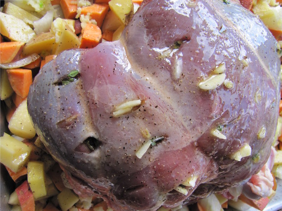 Roast ready to go in oven