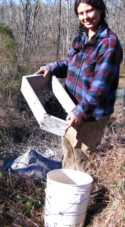 Sifting biochar out of wood ashes