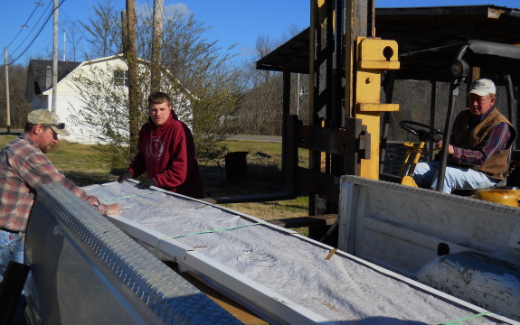 picking up a load of metal for the barn