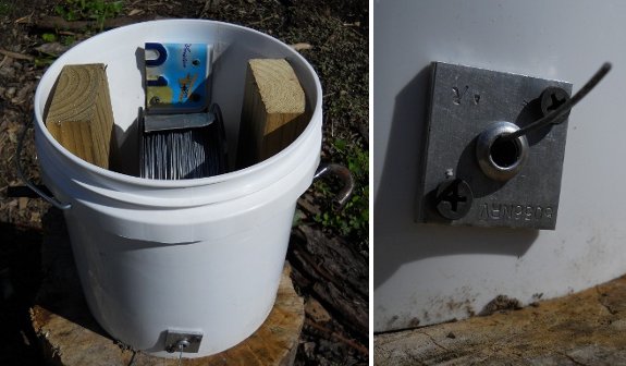 2 gallon bucket electric fence wire holder improvements