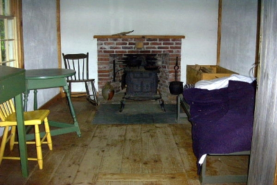 Inside Thoreau's cabin