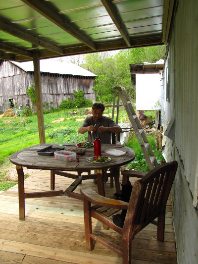 Dining on the porch