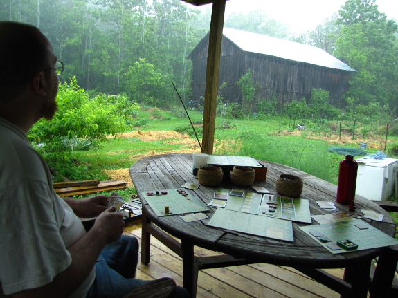 Playing on the porch