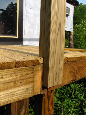 Two by four porch support