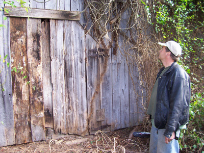 Ramshackle barn door