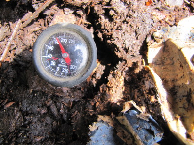 Measuring manure temperature