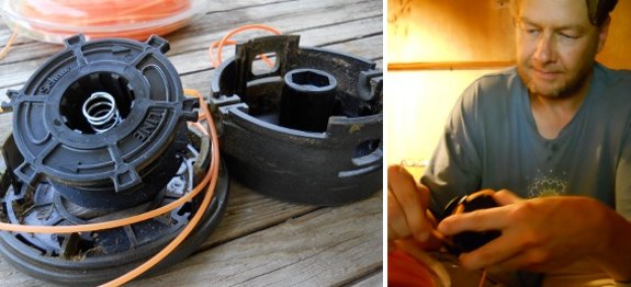 Replacing the trimmer line on a stihl weed eater FS-90