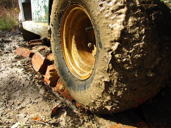 Muddy tire