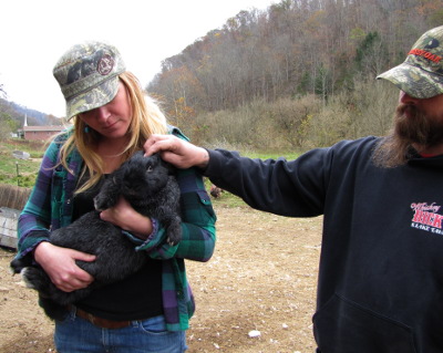 Sarah and Silver Fox rabbit