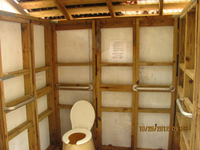 Inside composting toilet