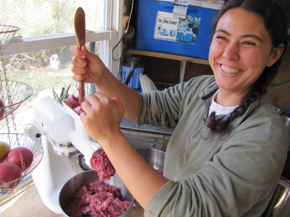 Grinding venison