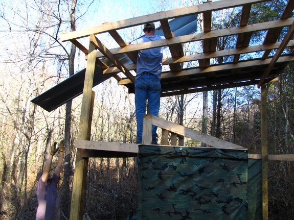 putting a roof on the new composting toilet
