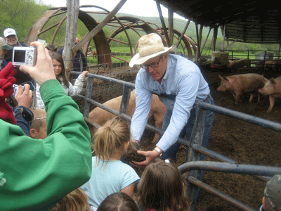 Salatin's compost operation