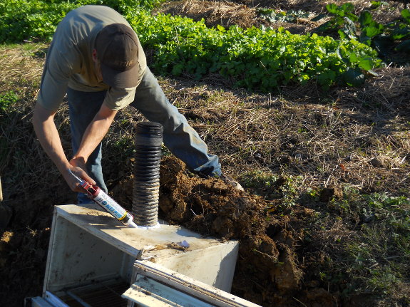 Sealing the fridge root cellar