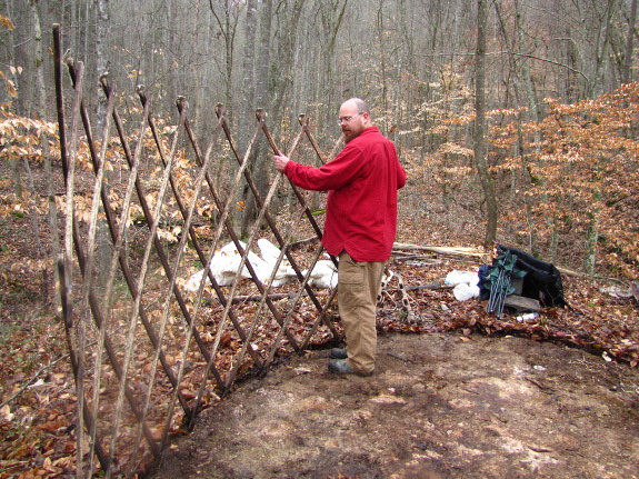 Bare soil under a yurt