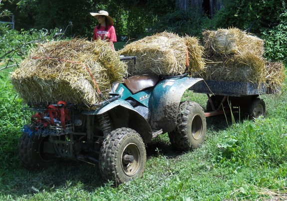 new load limit for ATV when carrying straw bales