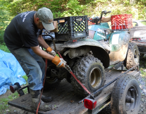 strapping ATV to trailer