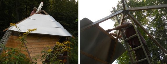 putting a roof on the star plate chicken coop building