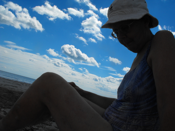 Mom on the beach