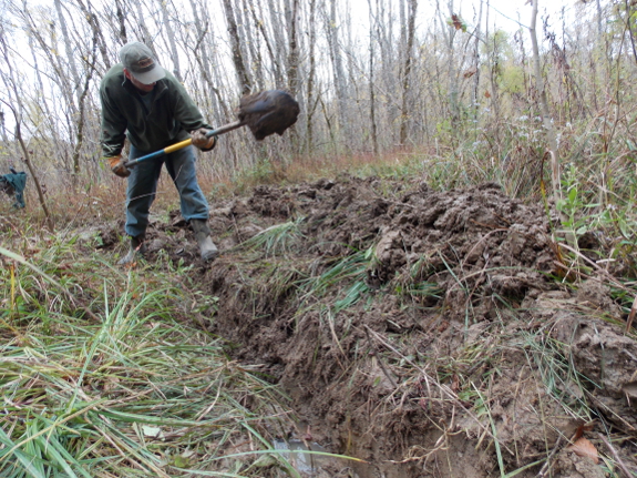 Digging a ditch