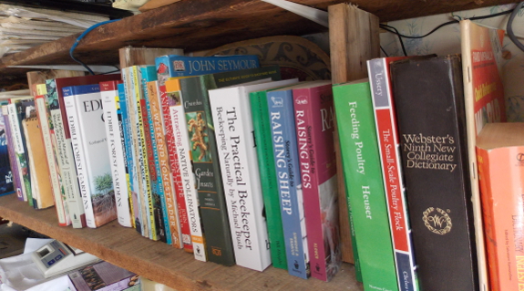 Homesteading bookshelf