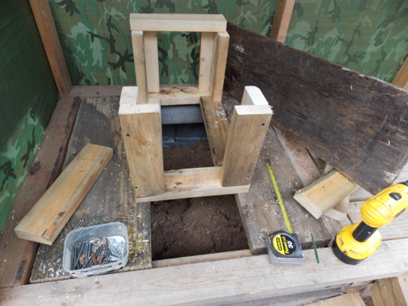 Composting toilet seat, in progress