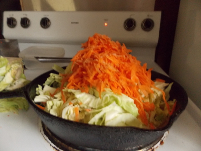 Sauteing cabbage
