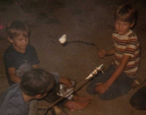 roasting marshmallows on the campfire