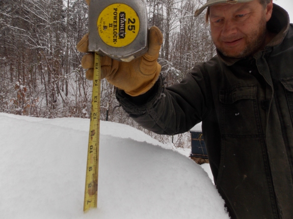 measuring the big snowfall we got today