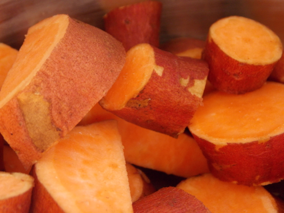 Cut sweet potato