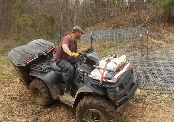 ATV leaf hauling to new Star Plate coop