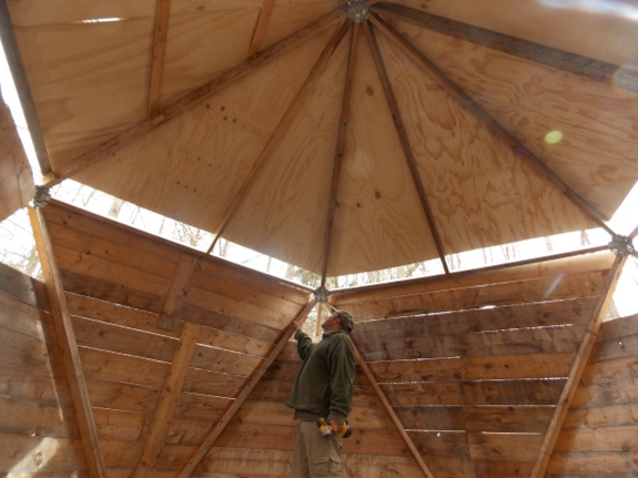 inside view of completed star plate roof