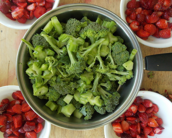 Broccoli and strawberries