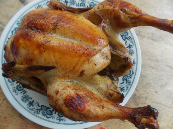 Homegrown roast chicken