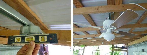 how to mount a ceiling fan on a slanted roof