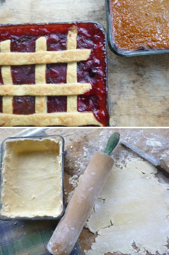 Pies in progress