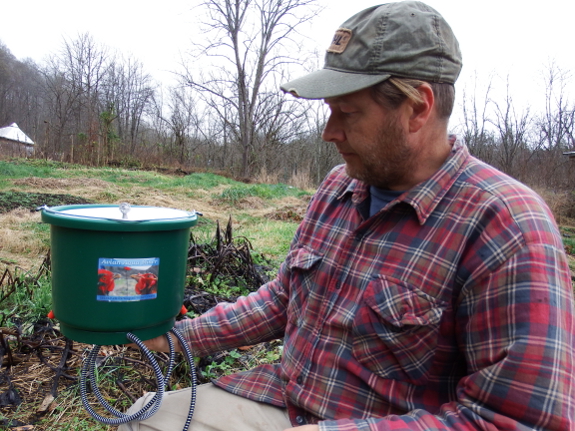 Mark with his heated waterer