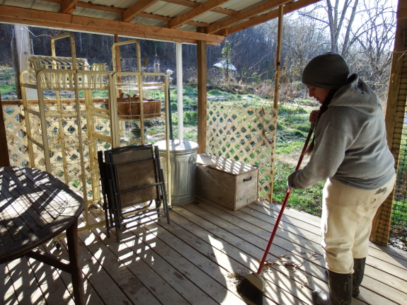 Porch sweeping