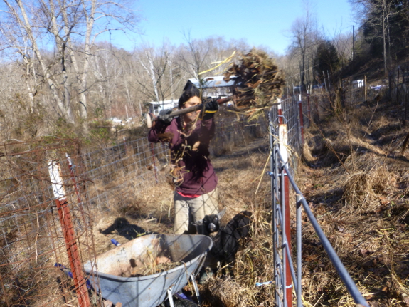 Tossing bedding over the fence