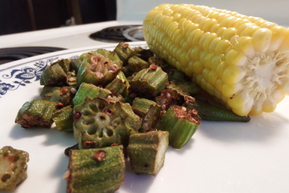 Blackened okra