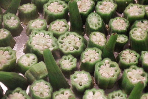 Cooking okra