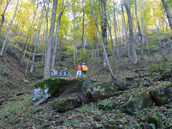 Hiking in the fall forest