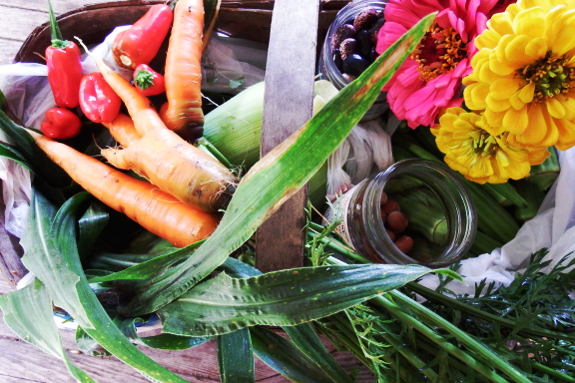 Basket of garden goodies