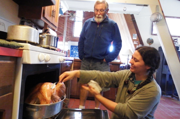 Basting the turkey